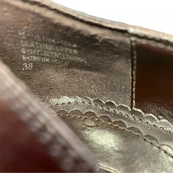 Aldo  Leather Square Toe Wedge Heel Mary Jane Shoe Size 7.5/38 - Picture 8 of 8